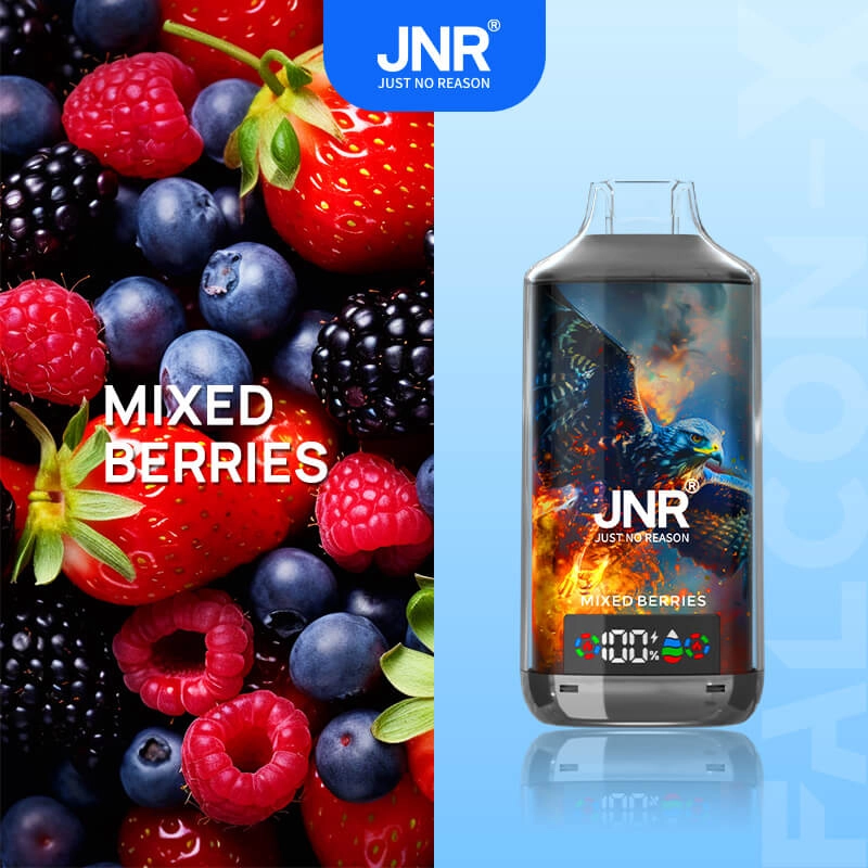 JNR 18k Puffs Mixed Berries Disposable Vape, 18000 Puffs Mixed Fruit Flavor E-Cigarette