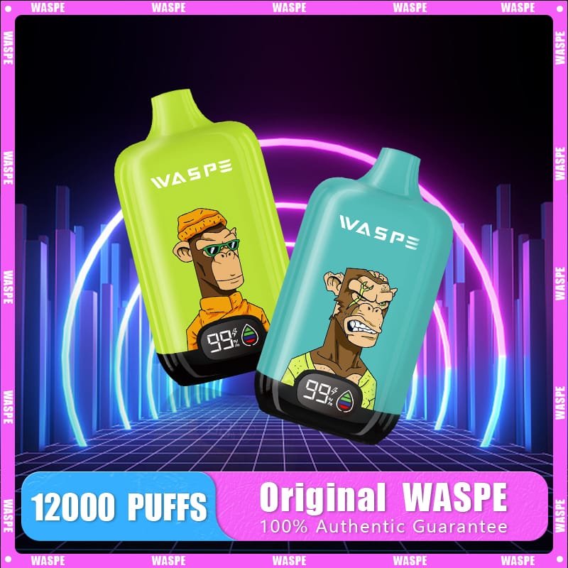 WASPE 12000 Puffs | 0%-5% nicotine, 20mL, 650mAh, LCD display, bulk disposable vape