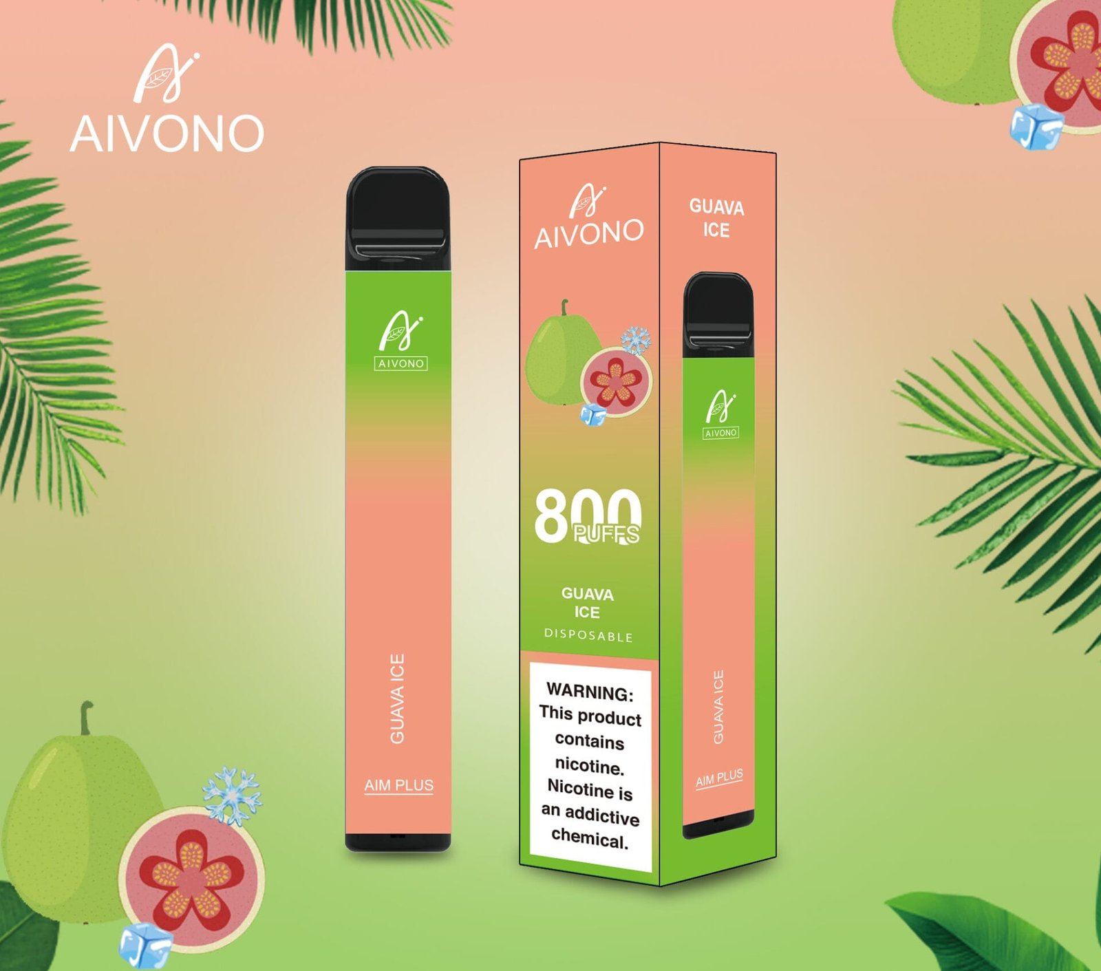 Aivono AIM Plus 800 Puffs | 0%-5% nicotine, 3.2mL, 550mAh, TPD certified, bulk disposable vape - Image 27