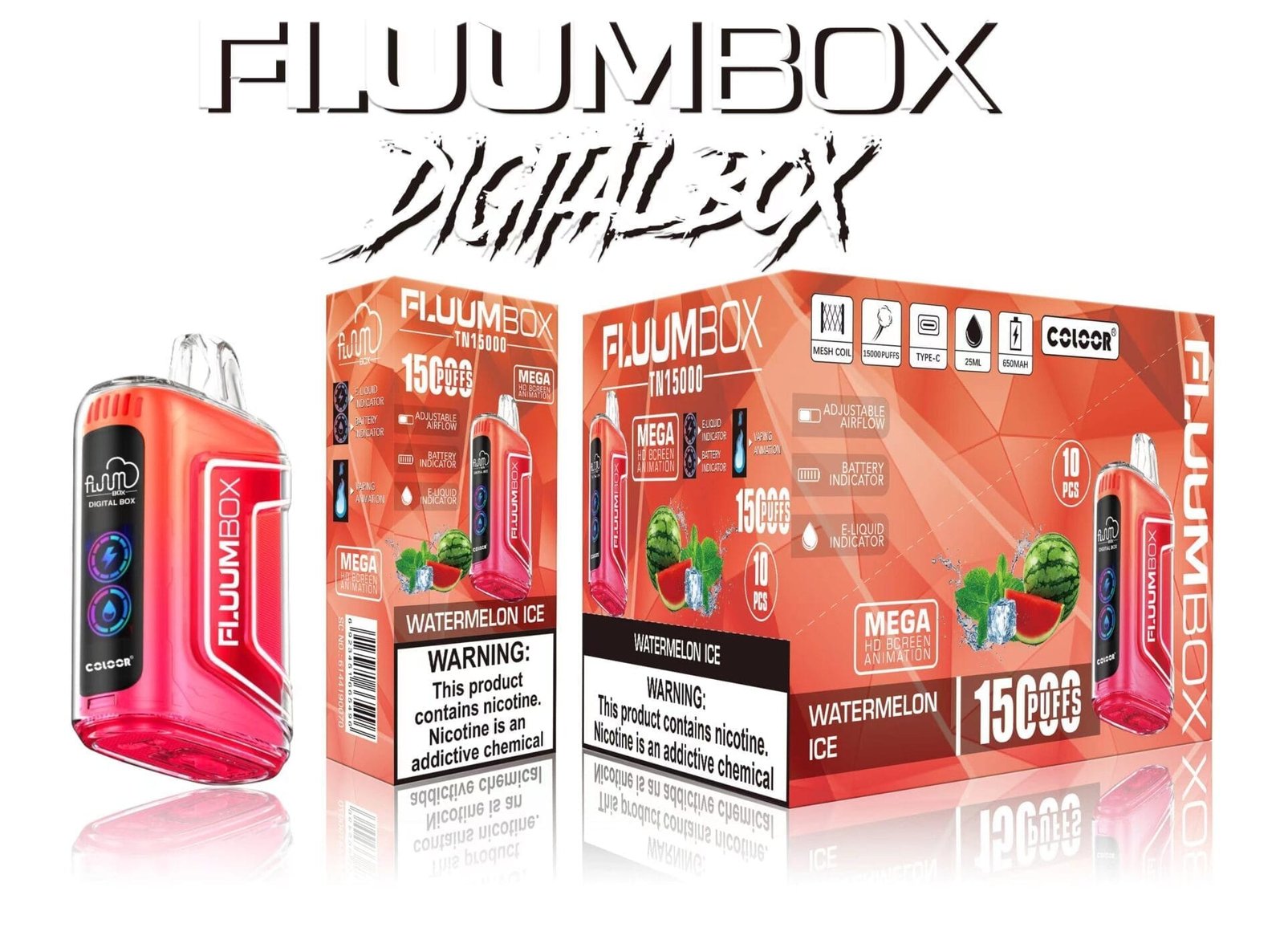 Fluum Digital Box TN 15000 Puffs | 0%-5% nicotine, rechargeable pen, bulk disposable vape – Bild 11