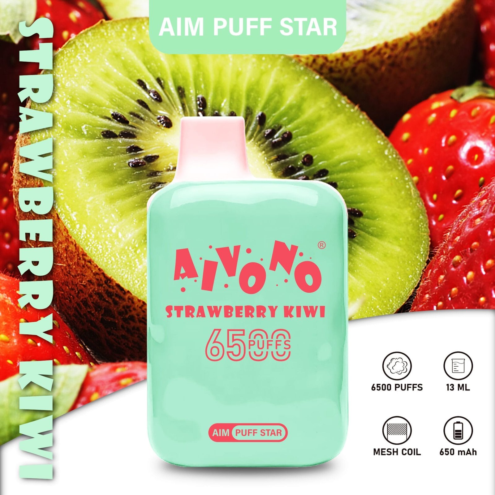 AIVONO Aim Puff Star 6500 Puffs | 0%-5% nicotine, 13mL, bulk disposable vape – Bild 8