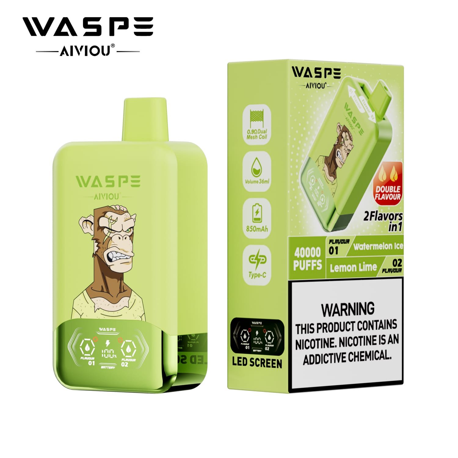 WASPE 40K Twins 40000 Puffs | 36mL, dual mesh, 0%-5% nicotine, dual flavor, bulk disposable vape - Image 16