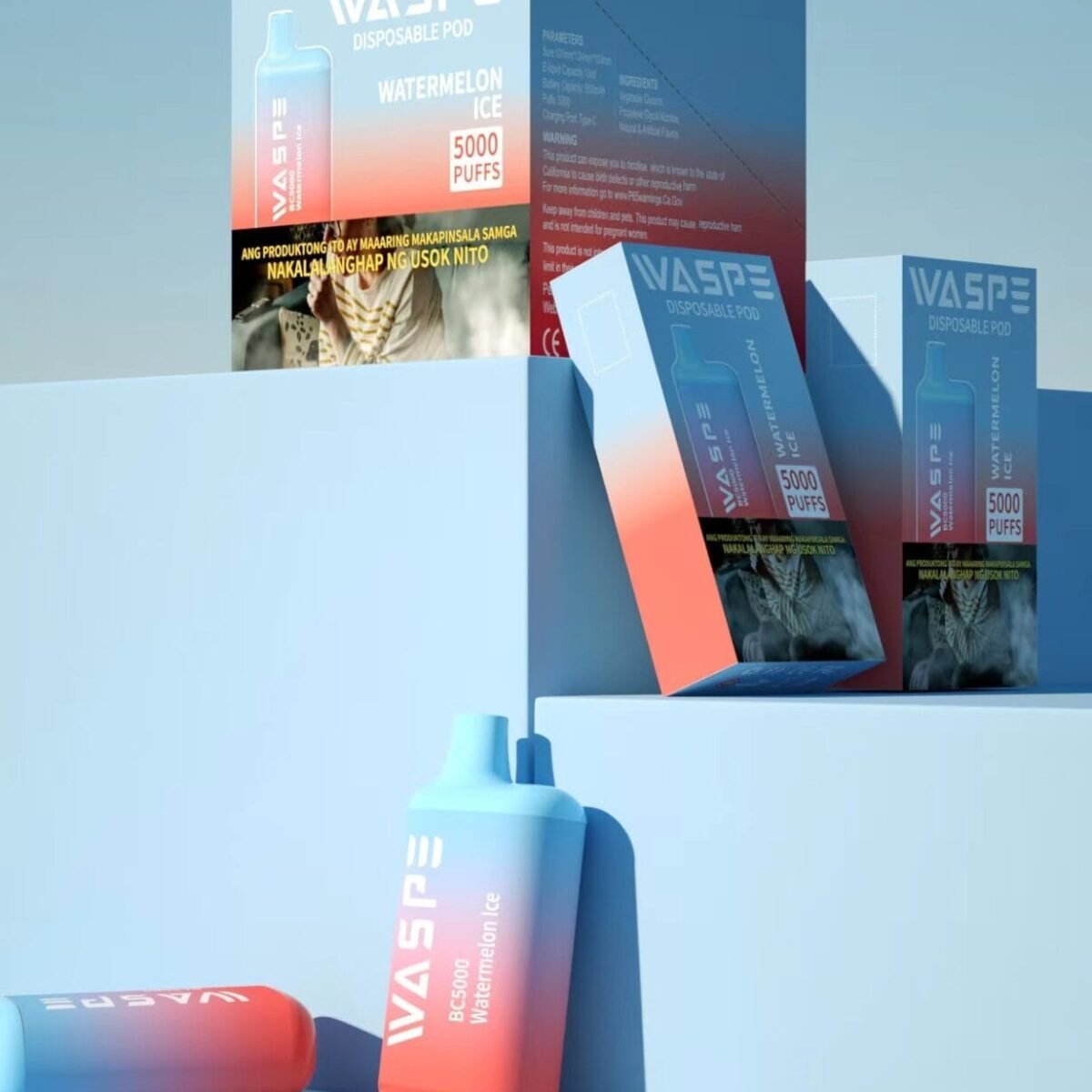 Alternative view of WASPE 5000 Puffs | 13mL, 0%-5% nicotine, bulk disposable vape