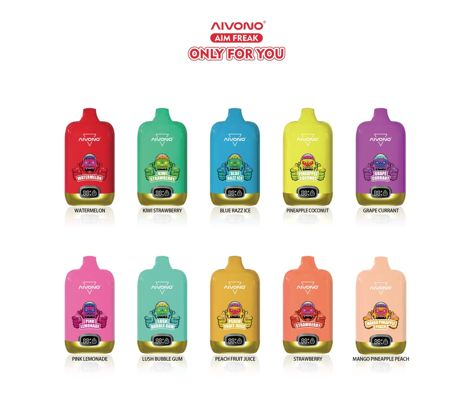 AIVONO AIM FREAK 13000 Puffs | 0%-5% nicotine, 20mL, LCD display, bulk disposable vape – Bild 11