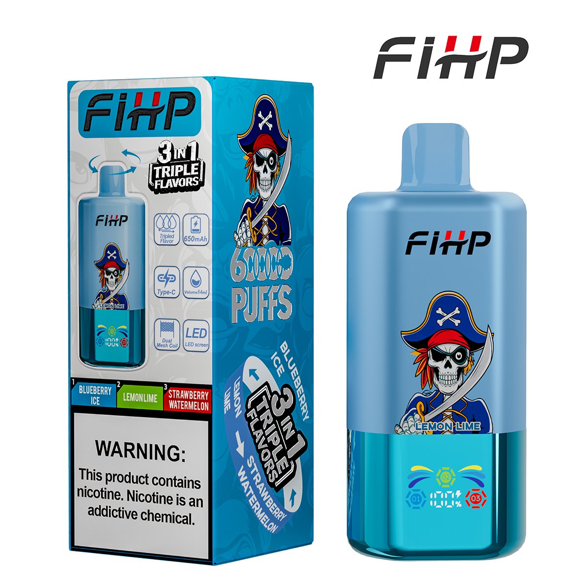 FIHP 60K Triple 3-in-1 | 60000 puffs triple flavor disposable vape wholesale - Image 8