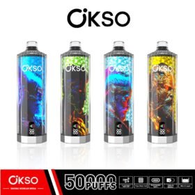 OKSO Shisha Hookah Mega 50000 Puffs | triple mesh coil, 40mL, LED display, adjustable airflow, bulk disposable vape