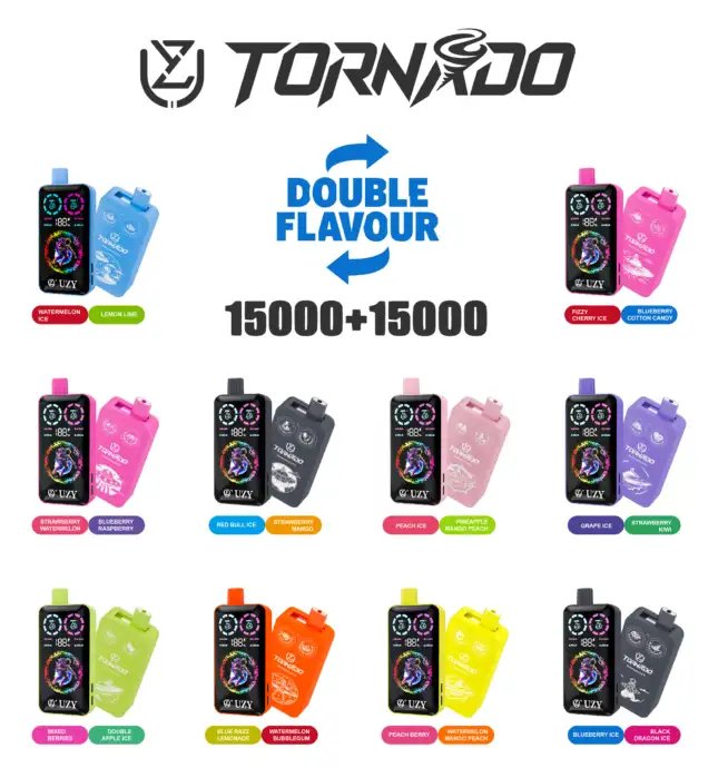 UZY Tornado 30K | dual-flavor RGB display 30000 puffs 40ml mega tank bulk disposable vape – Bild 13