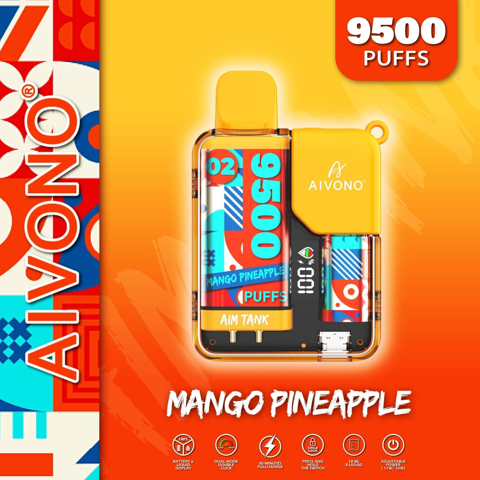 AIVONO AIM TANK 9500 Puffs | 0% to 5% nicotine bulk buy wholesale - Image 17