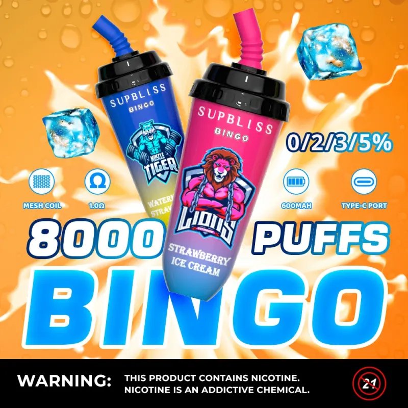FUMOT RandM Supbliss Bingo 8000 Puffs | 0%-5% nicotine, bulk disposable vape