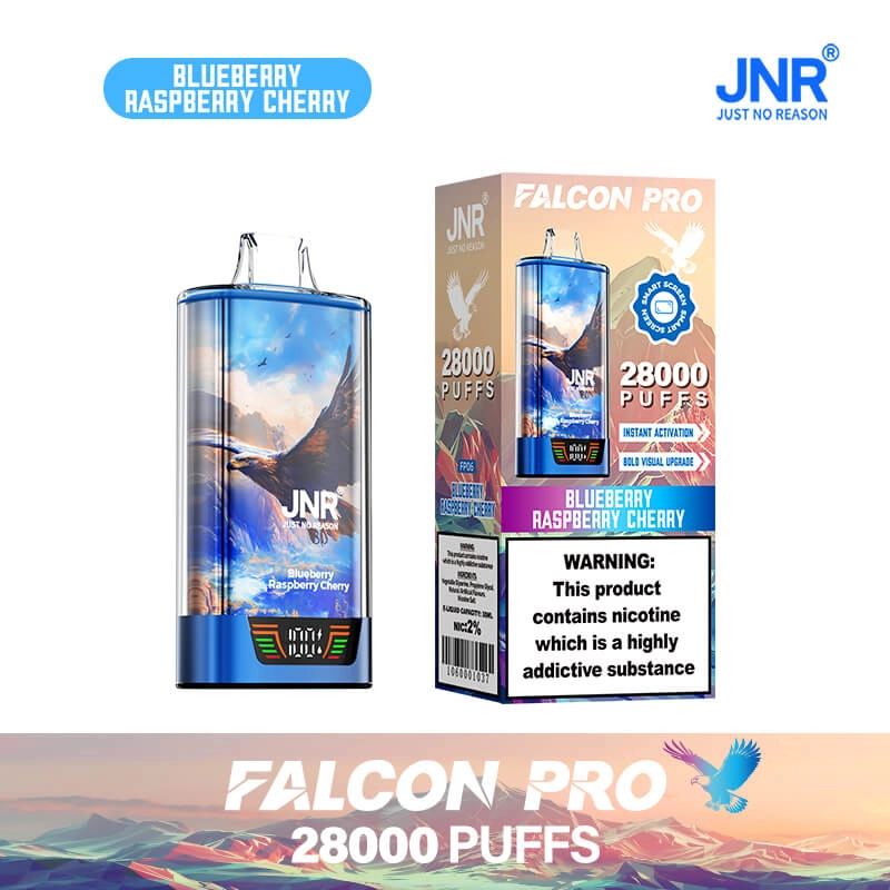 JNR Falcon Pro 28000 Puffs Disposable Vape Blueberry Raspberry Cherry Flavor, JNR 28k Puffs Vape EU