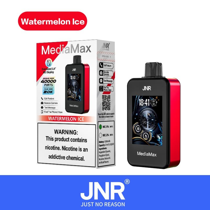 JNR Media Max 40000 Puffs | 5% nicotine, 21mL, dual mesh, 2.4” HD display, airflow control, smart - Image 9