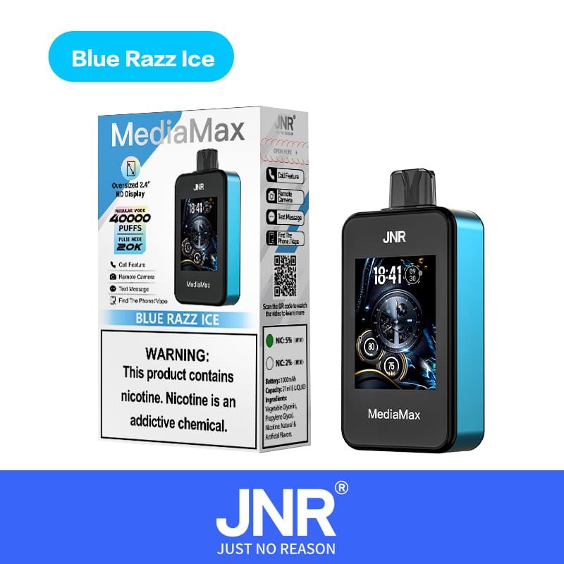 JNR Media Max 40000 Puffs | 5% nicotine, 21mL, dual mesh, 2.4” HD display, airflow control, smart - Image 7