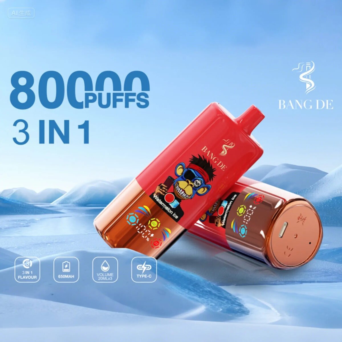Alternative view of Bang DE 80000 | 3-in-1 80K puffs triple flavor bulk disposable vape wholesale