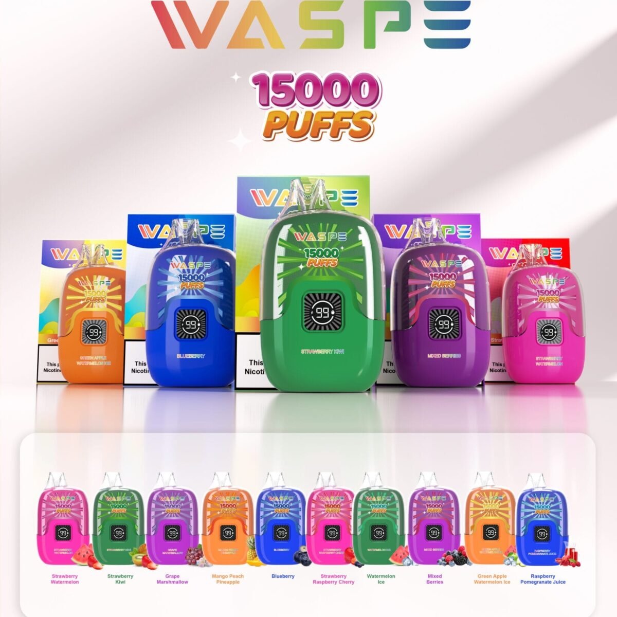 Waspe Digital Box 15000 Puffs | 0%-5% nicotine, bulk disposable vape