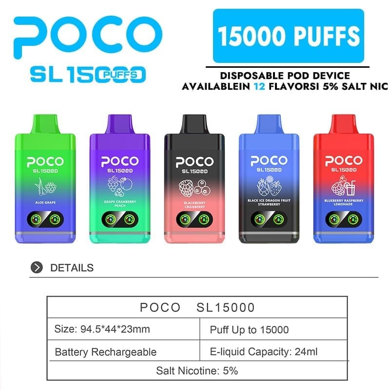 Poco SL 15000 Puffs | adjustable airflow, 0%-5% nicotine, bulk disposable vape - Image 10