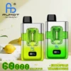 FUMOT 60000 puffs disposable vape with silver-green gradient design, diamond-cut LED display
