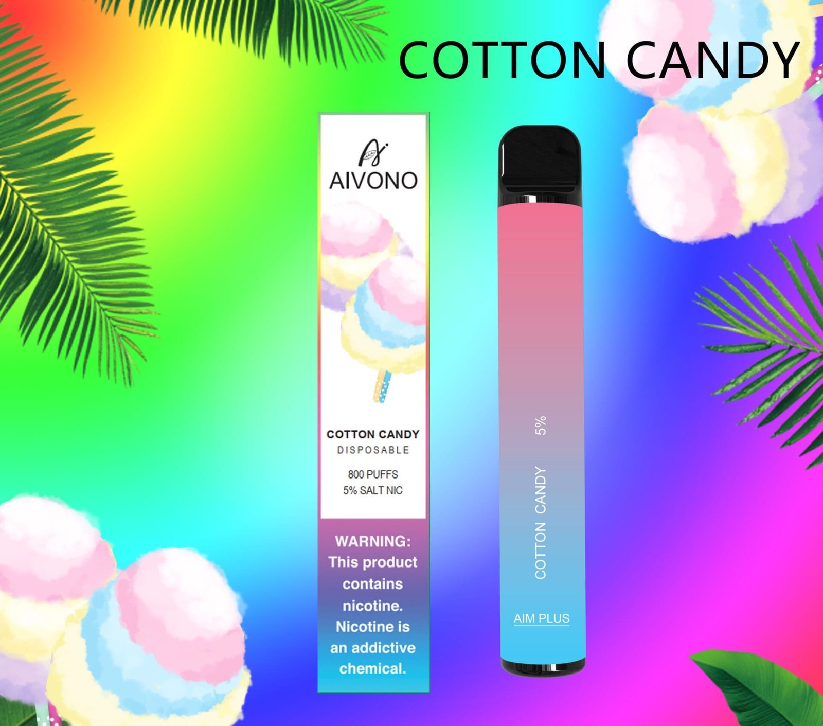 Aivono AIM Plus 800 Puffs | 0%-5% nicotine, 3.2mL, 550mAh, TPD certified, bulk disposable vape - Image 16