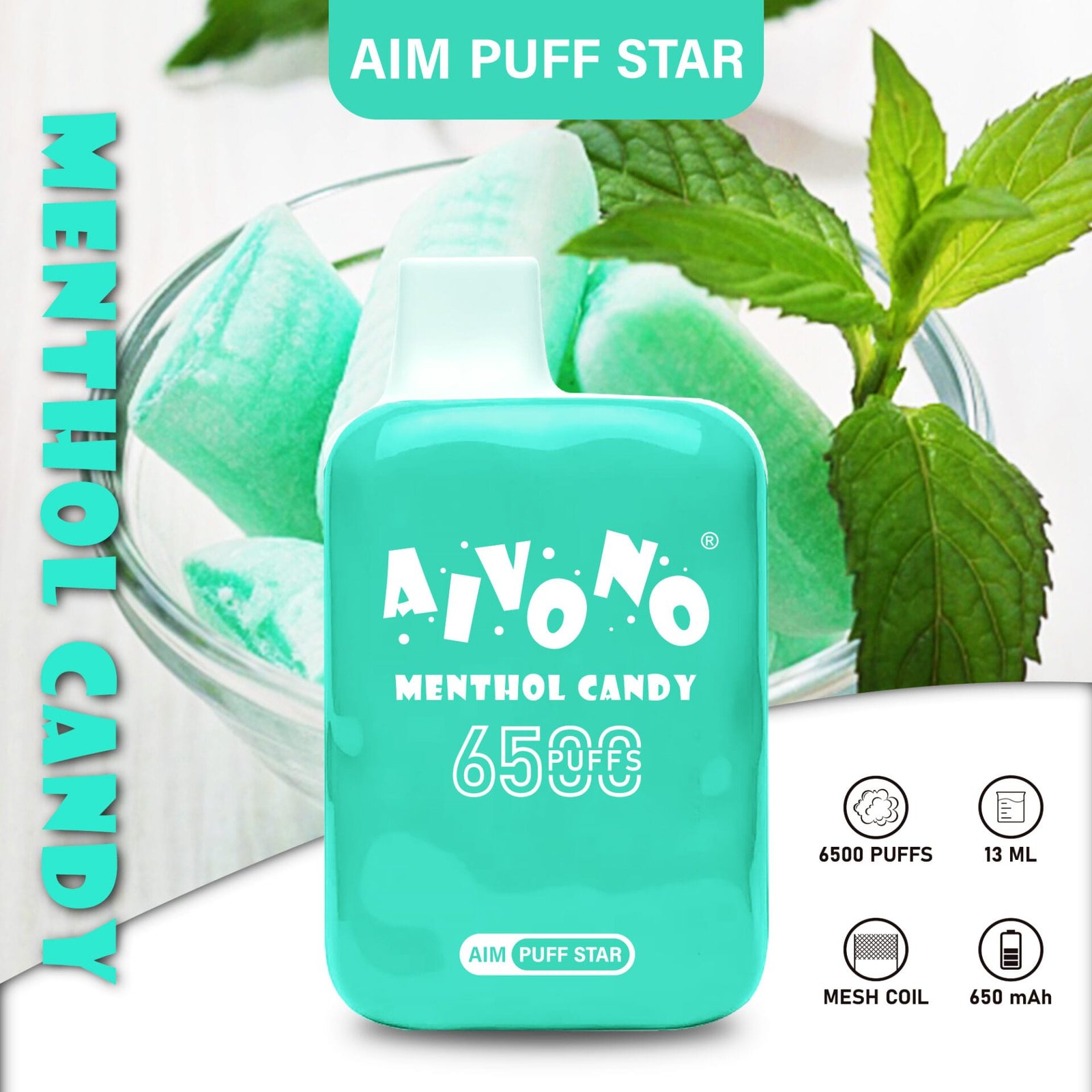 AIVONO Aim Puff Star 6500 Puffs | 0%-5% nicotine, 13mL, bulk disposable vape – Bild 6