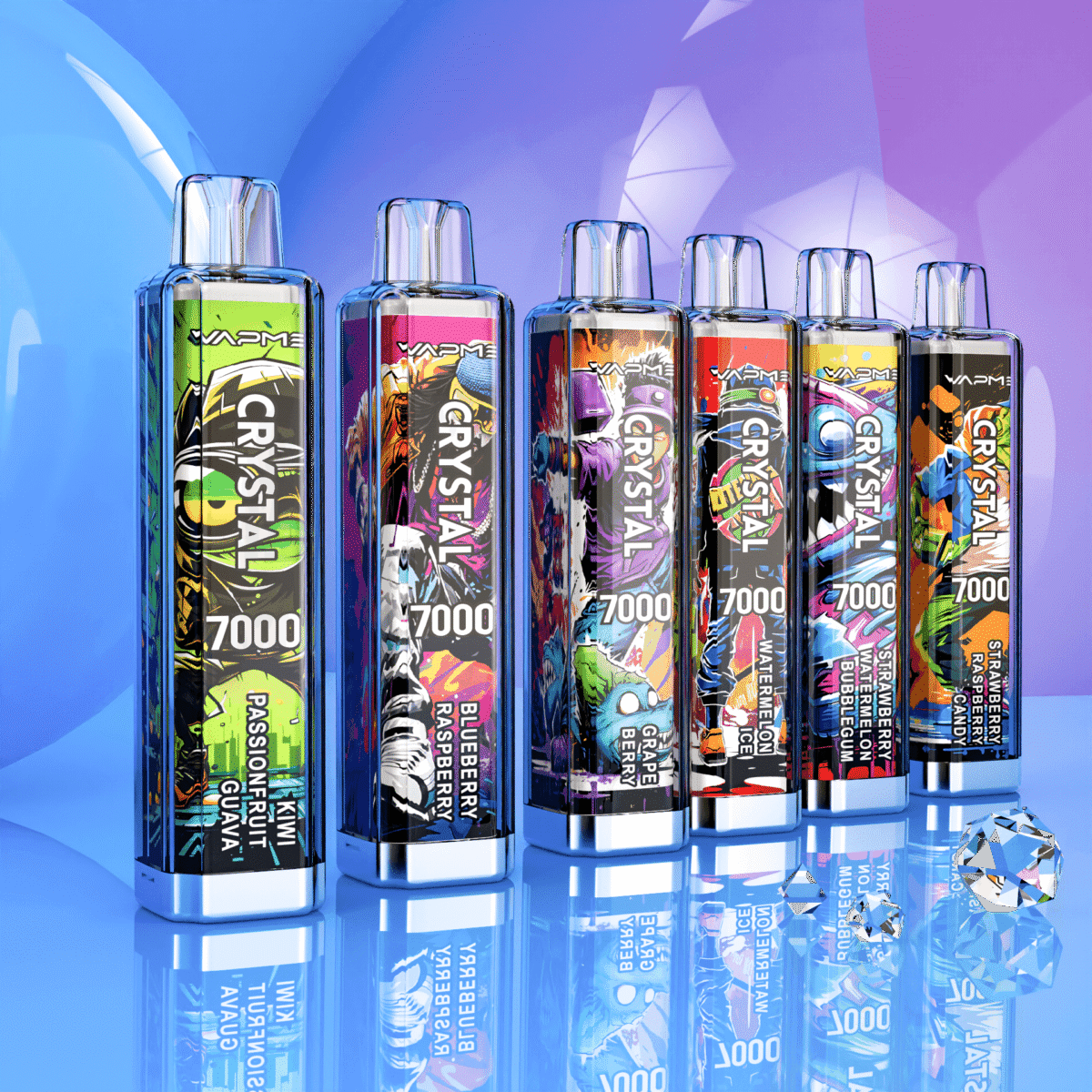 VAPME Crystal 7000 Puffs | 0%-5% nicotine, 14mL, 650mAh, bulk disposable vape