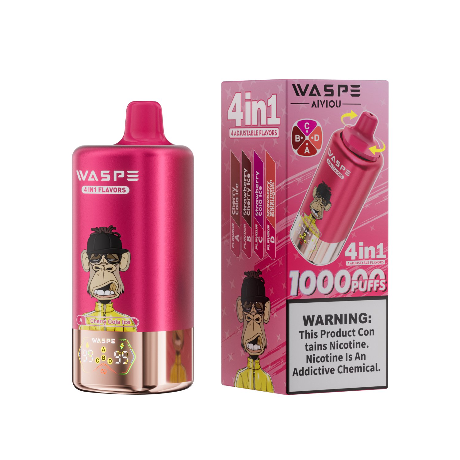 WASPE 4-in-1 100000 Puffs | multi-flavor disposable vape with led display 💨 (1 piece trial pack available) - Image 10