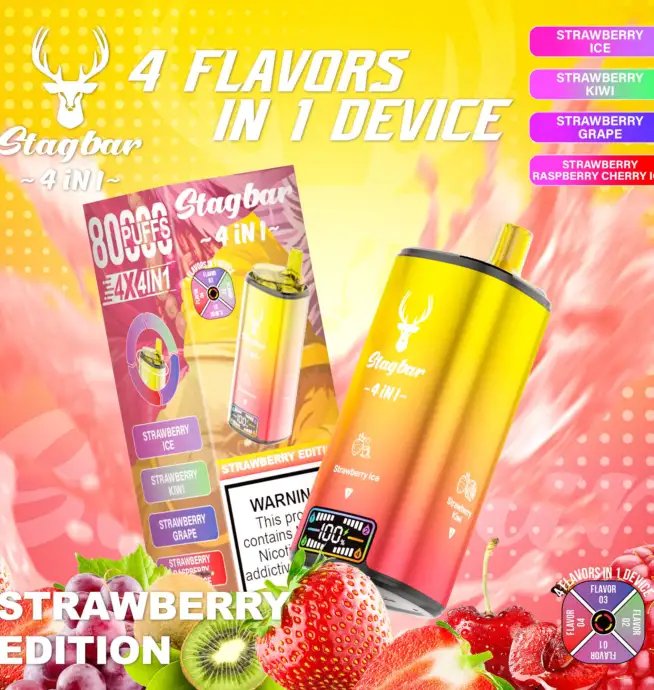 Stag Bar 4-in-1 80K | quad flavor 48ml mega LCD screen bulk disposable vape wholesale - Image 8