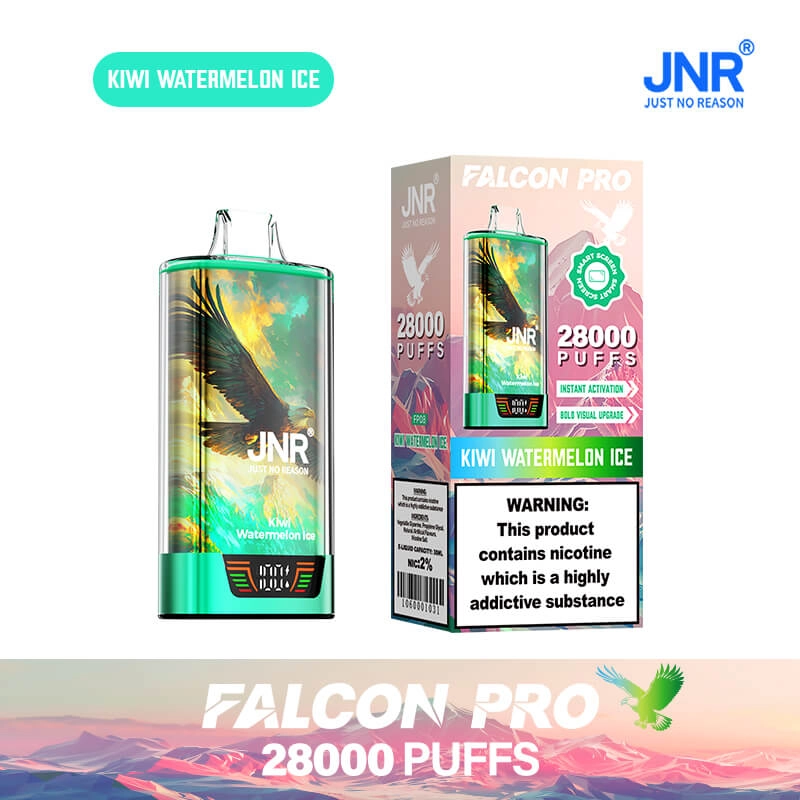 JNR Falcon Pro 28000 Puffs Disposable Vape Kiwi Watermelon Ice Flavor, JNR 28k Puffs Vape EU Wholesale