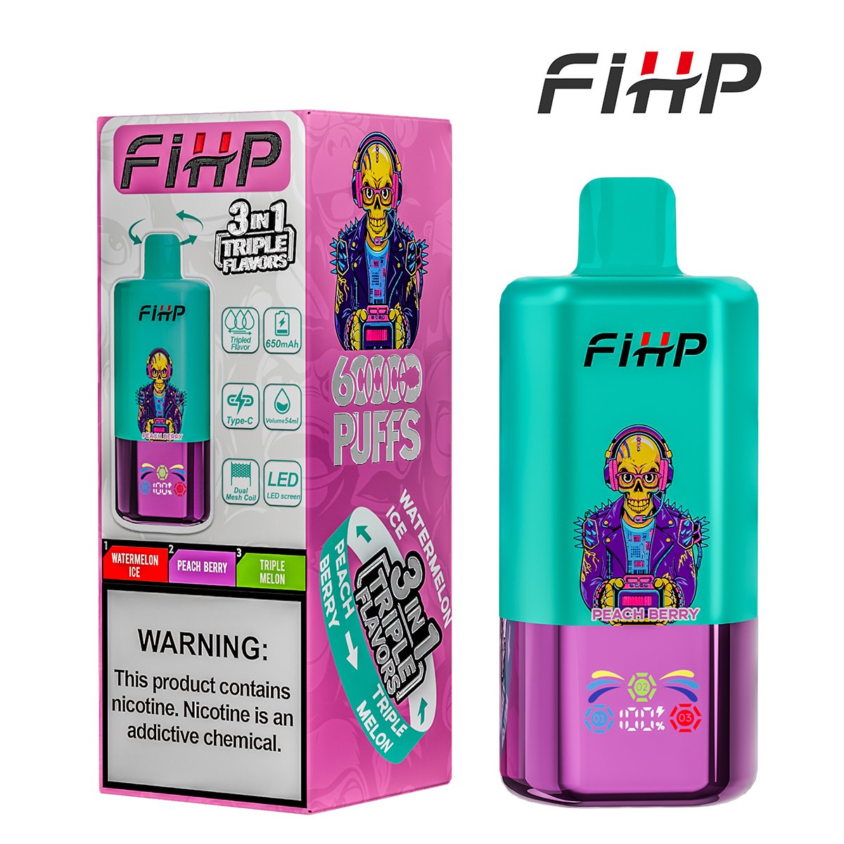 FIHP 60K Triple 3-in-1 | 60000 puffs triple flavor disposable vape wholesale - Image 6
