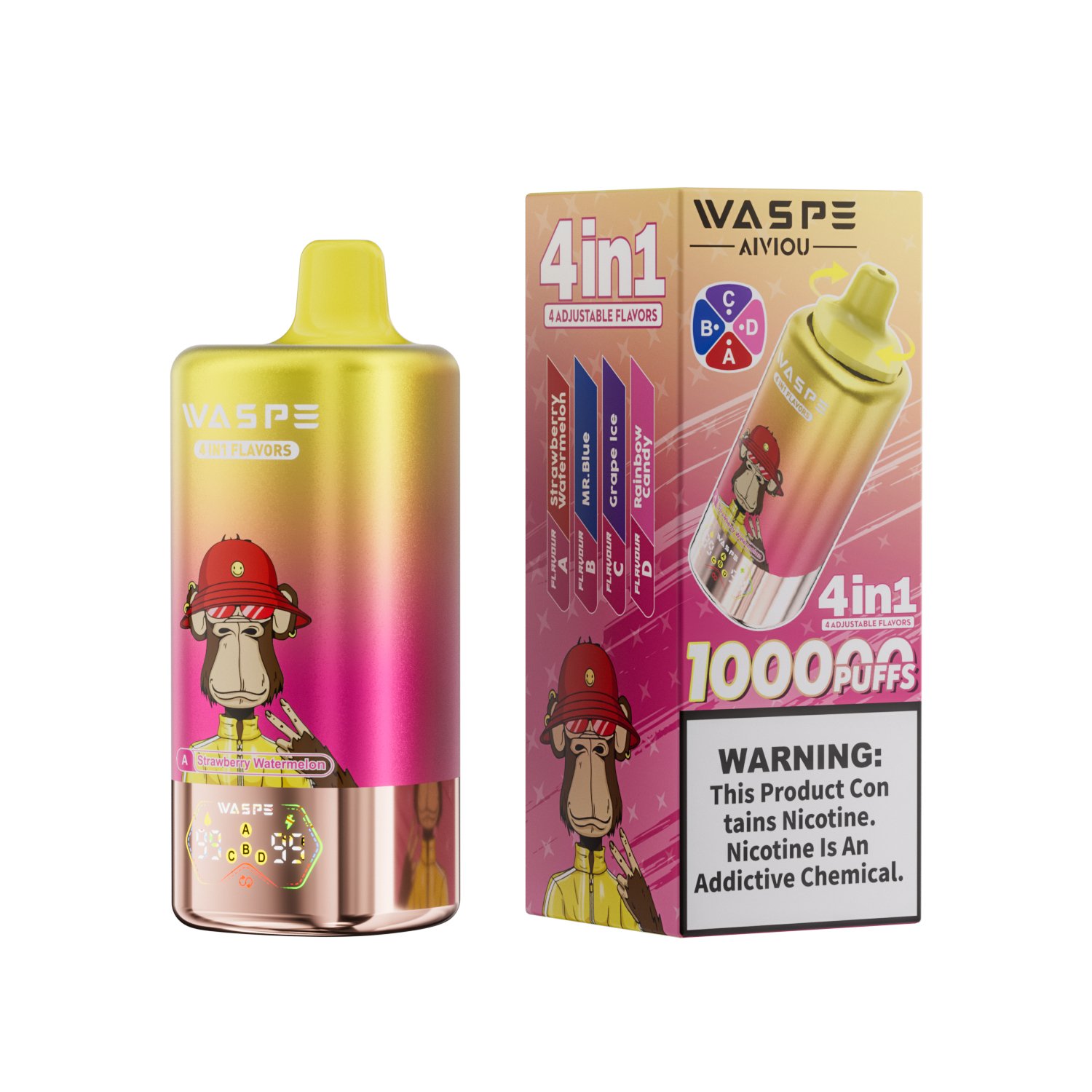 WASPE 4-in-1 100000 Puffs | multi-flavor disposable vape with led display 💨 (1 piece trial pack available) - Image 7
