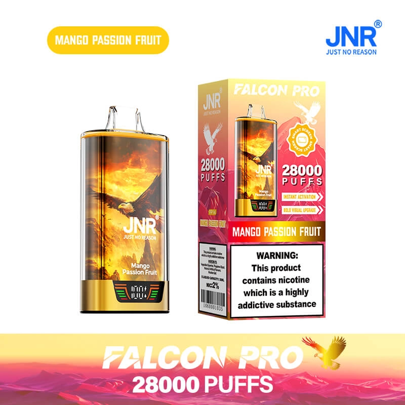 JNR Falcon Pro 28000 Puffs Disposable Vape Mango Passion Fruit Flavor, JNR 28k Puffs Vape EU Wholesale
