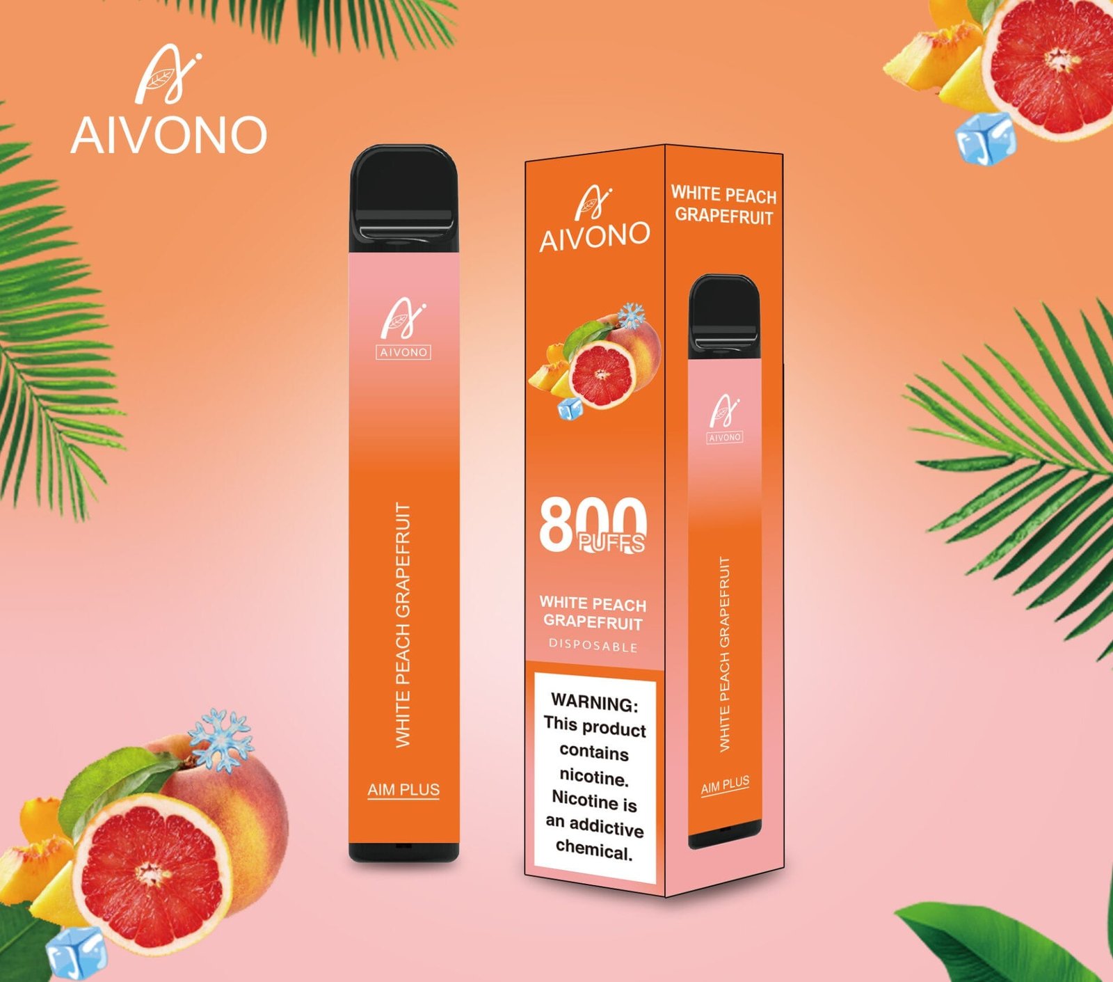Aivono AIM Plus 800 Puffs | 0%-5% nicotine, 3.2mL, 550mAh, TPD certified, bulk disposable vape - Image 13