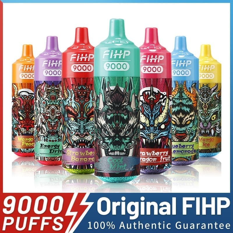 FIHP 9000 Puffs | 2%-5% nicotine, 18mL, RGB light, bulk disposable vape
