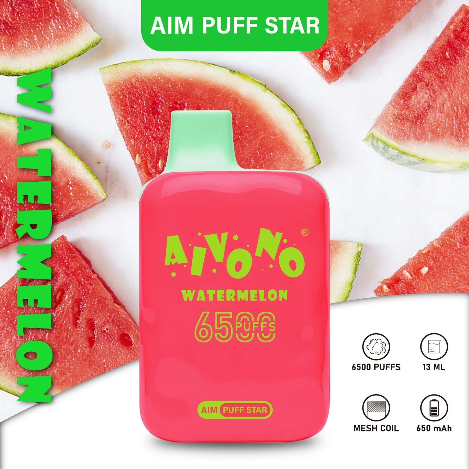 AIVONO Aim Puff Star 6500 Puffs | 0%-5% nicotine, 13mL, bulk disposable vape – Bild 4