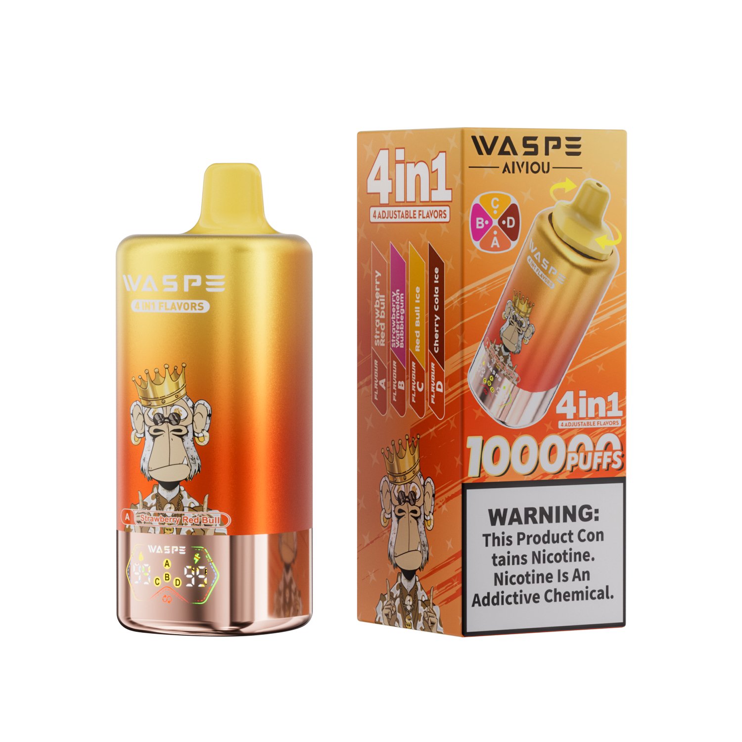 WASPE 4-in-1 100000 Puffs | multi-flavor disposable vape with led display 💨 (1 piece trial pack available) - Image 5