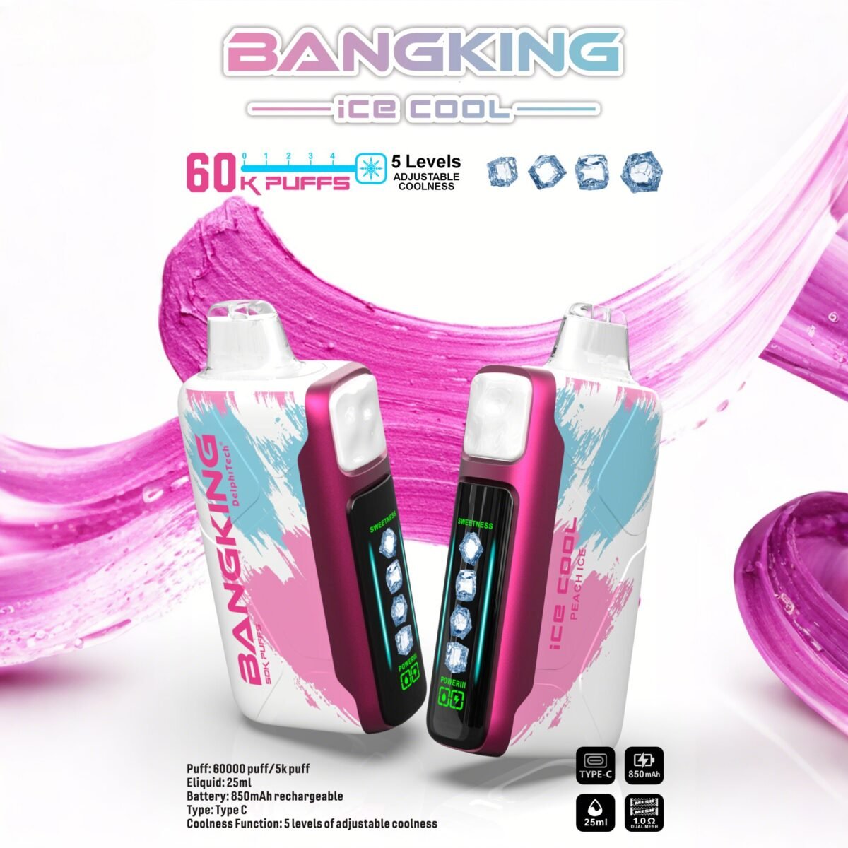 Alternative view of Bang King Ice Cool 60K | 60,000 puffs disposable vape with adjustable coolness