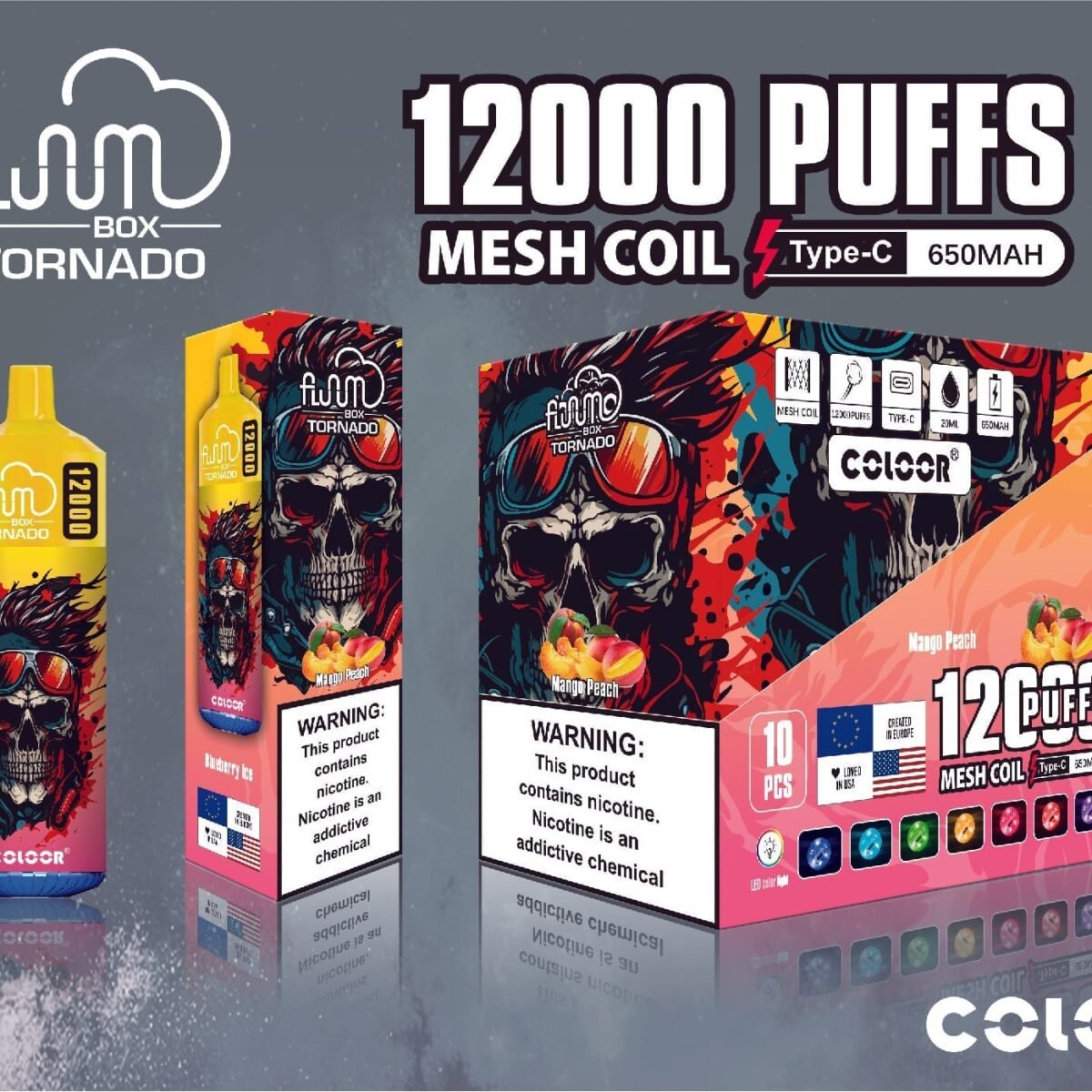 Alternative view of FLUUM Box 12000 Puffs | 0%-5% nicotine, bulk disposable vape