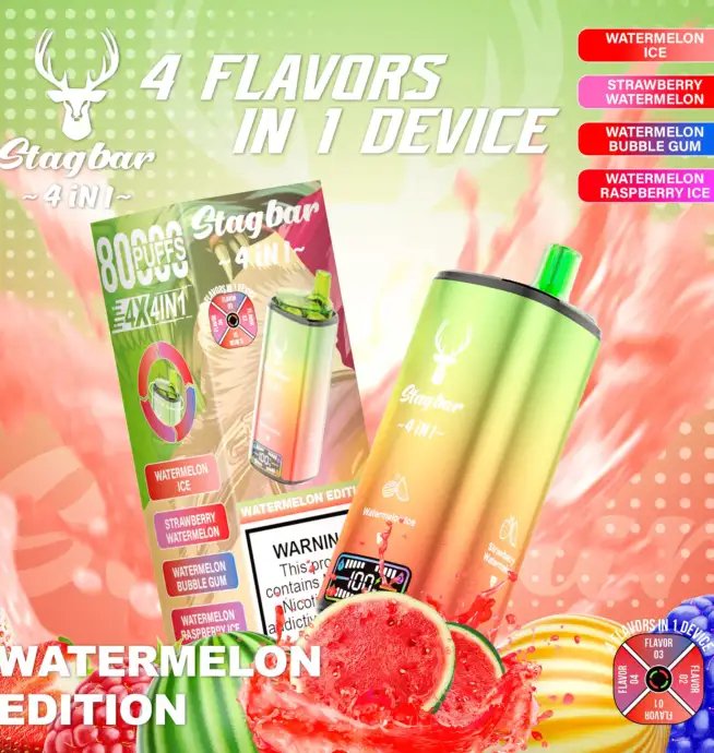 Stag Bar 4-in-1 80K | quad flavor 48ml mega LCD screen bulk disposable vape wholesale - Image 4