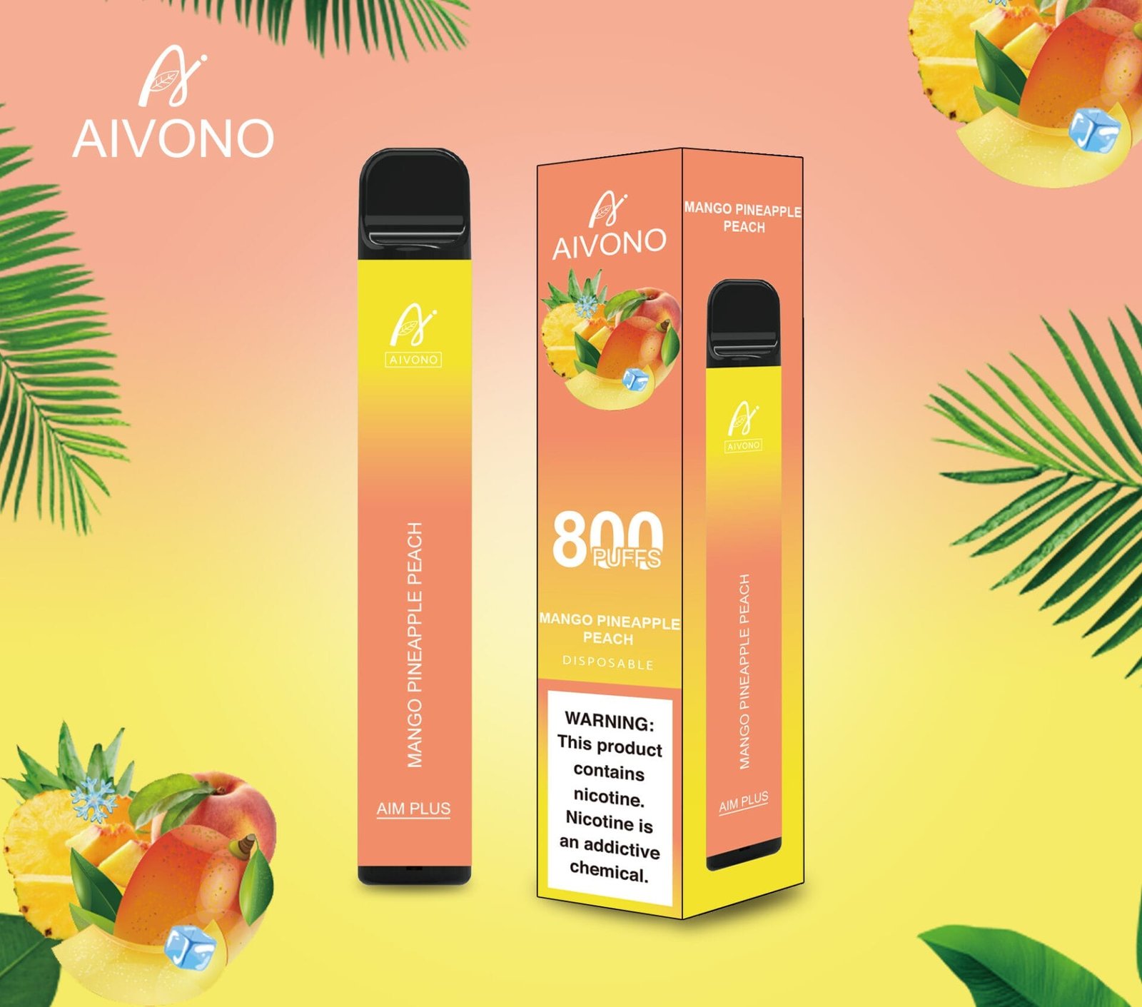 Aivono AIM Plus 800 Puffs | 0%-5% nicotine, 3.2mL, 550mAh, TPD certified, bulk disposable vape - Image 9
