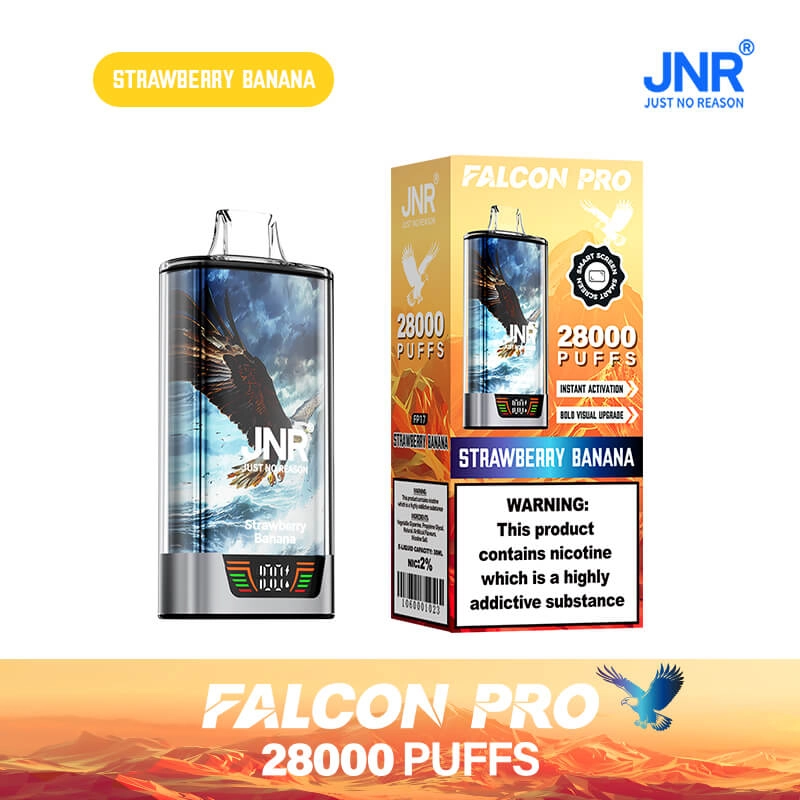 JNR Falcon Pro 28000 Puffs Disposable Vape Strawberry Banana Flavor, JNR 28k Puffs Vape EU Wholesale