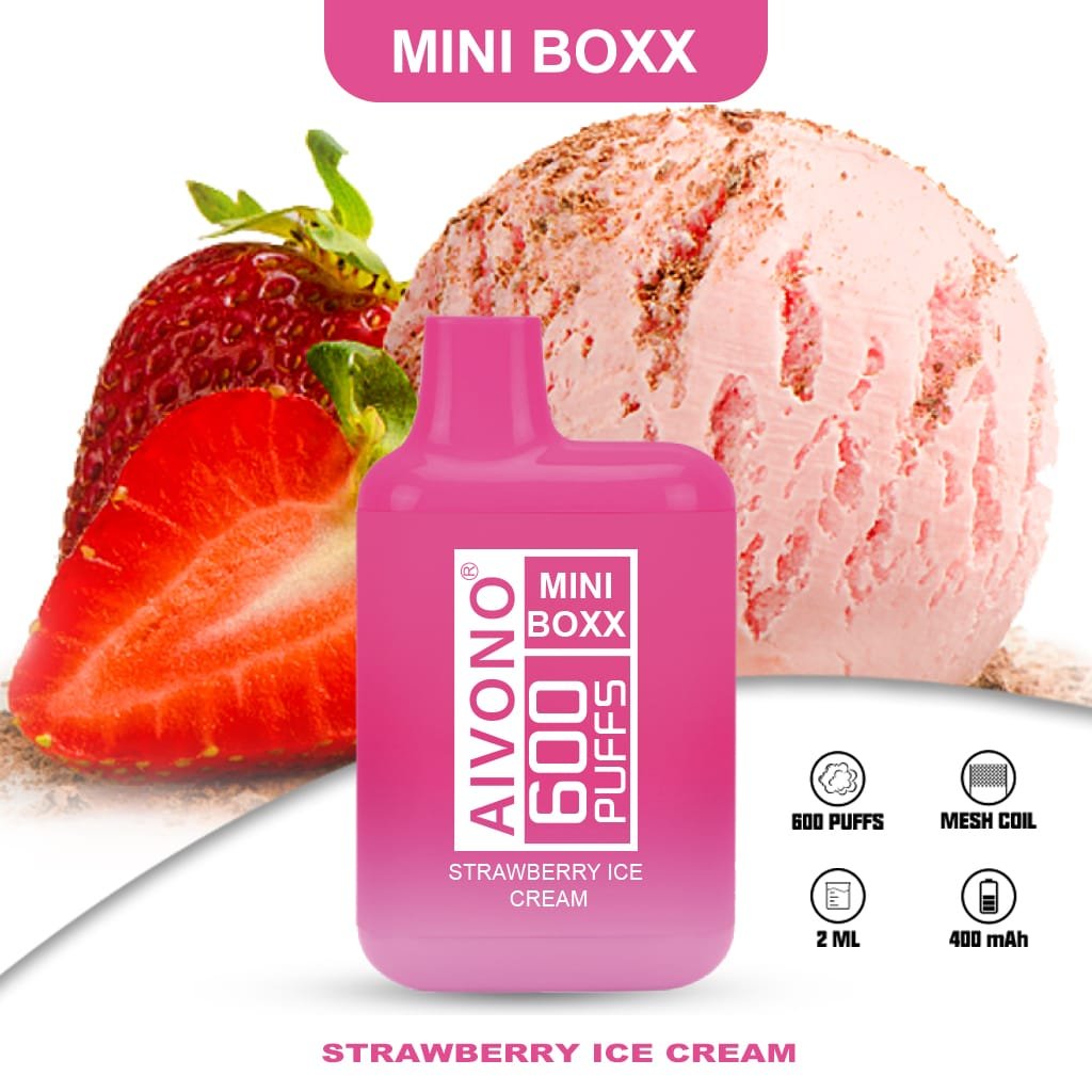 Aivono Mini Boxx 600 Puffs | 0%-5% nicotine, 2mL, 400mAh, bulk disposable vape - Image 3