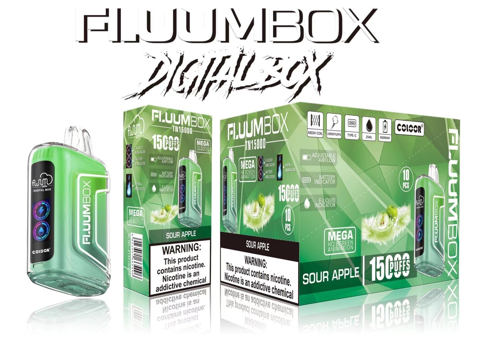 Fluum Digital Box TN 15000 Puffs | 0%-5% nicotine, rechargeable pen, bulk disposable vape – Bild 5