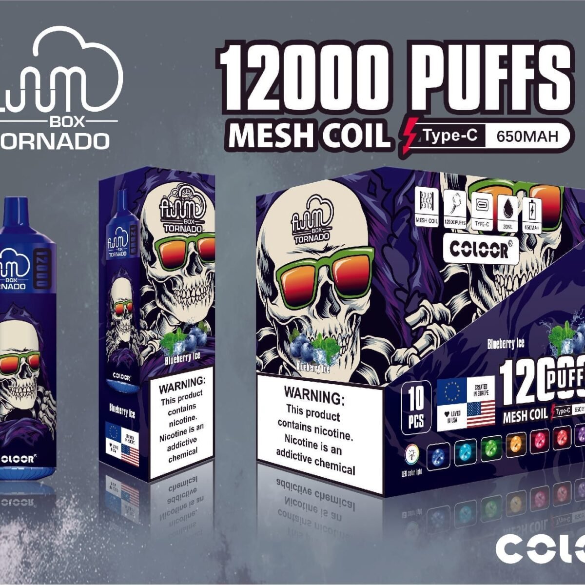 FLUUM Box 12000 Puffs | 0%-5% nicotine, bulk disposable vape