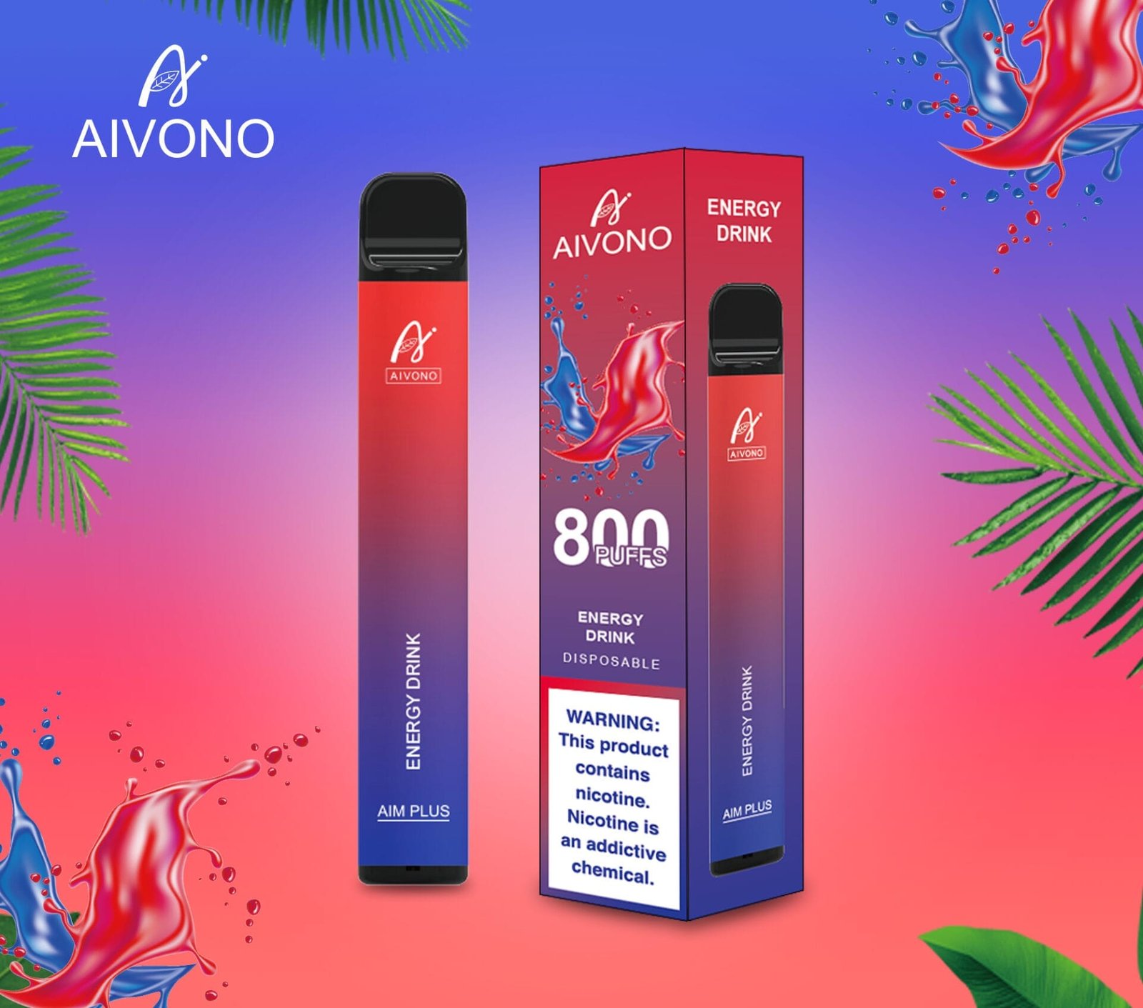 Aivono AIM Plus 800 Puffs | 0%-5% nicotine, 3.2mL, 550mAh, TPD certified, bulk disposable vape - Image 6