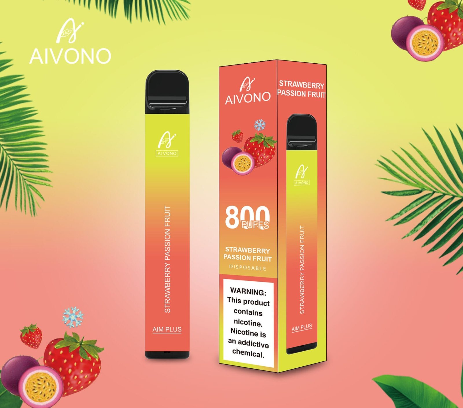 Aivono AIM Plus 800 Puffs | 0%-5% nicotine, 3.2mL, 550mAh, TPD certified, bulk disposable vape - Image 4