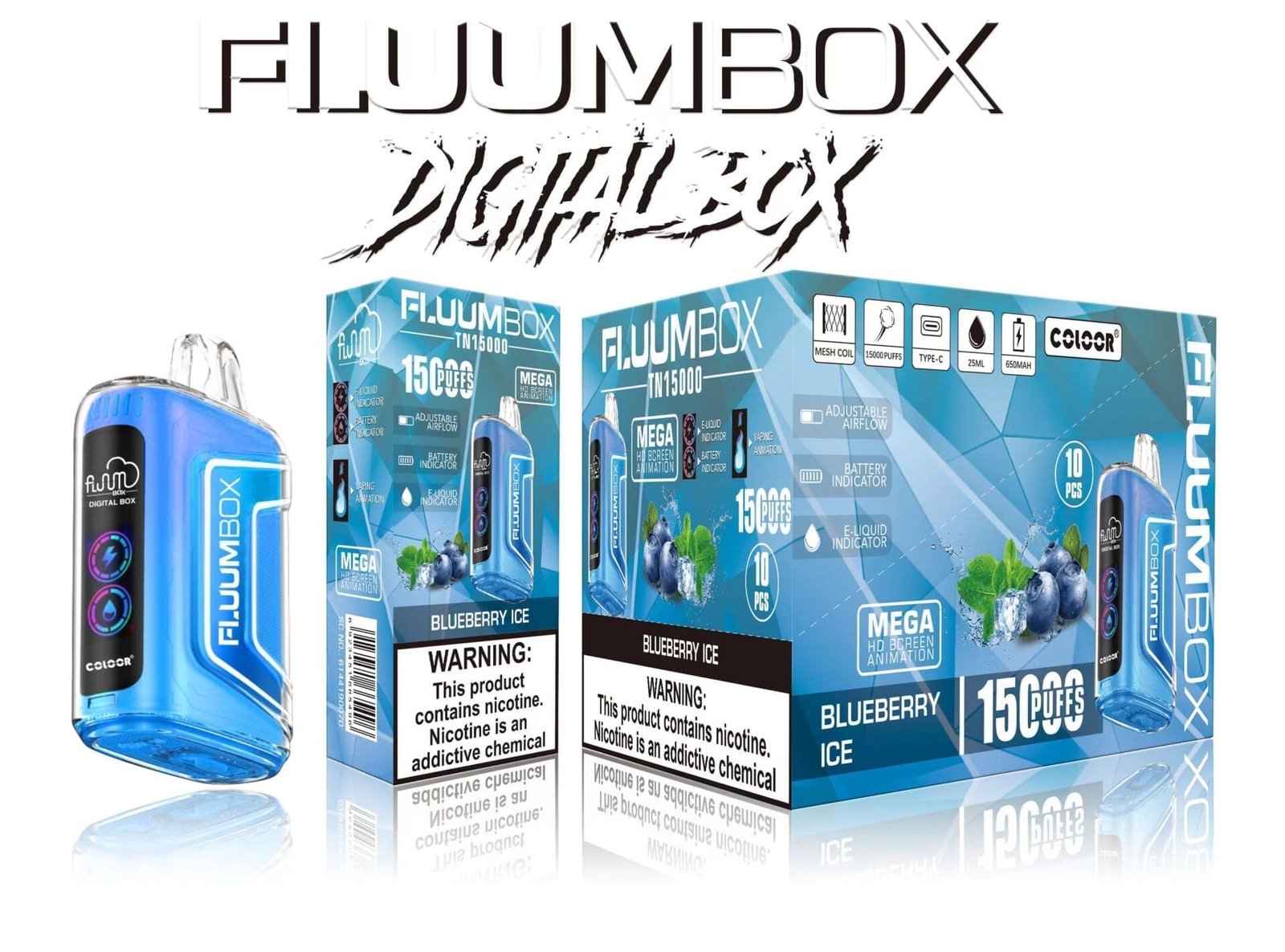 Fluum Digital Box TN 15000 Puffs | 0%-5% nicotine, rechargeable pen, bulk disposable vape – Bild 4