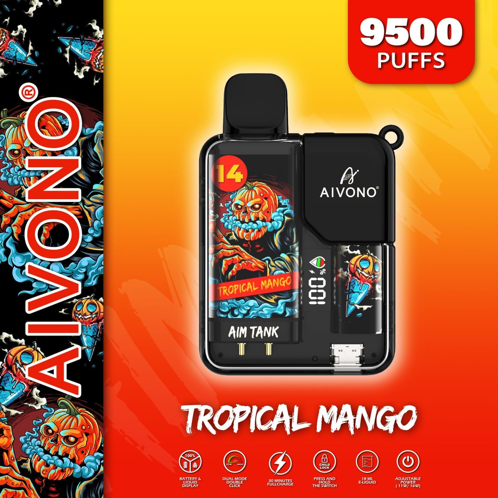 AIVONO AIM TANK 9500 Puffs | 0% to 5% nicotine bulk buy wholesale - Image 4