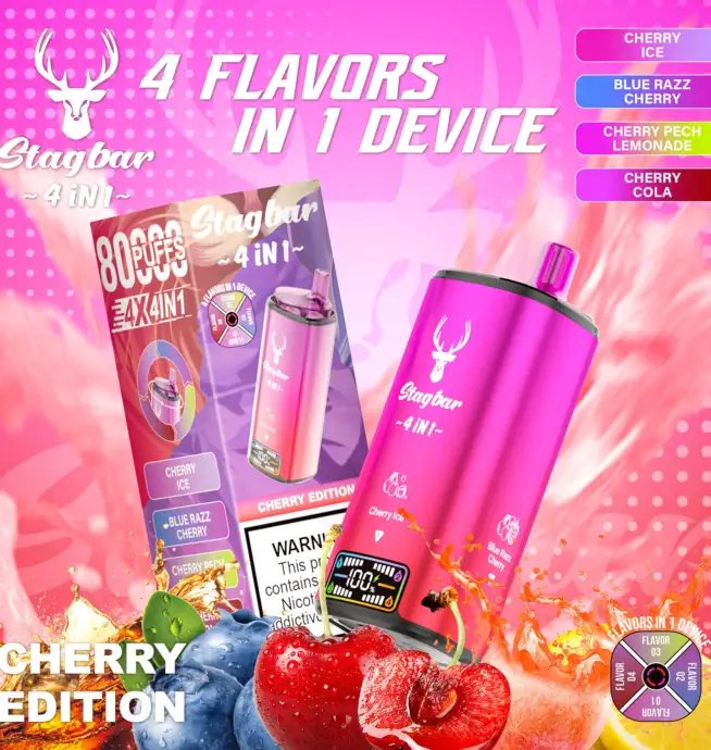 Alternative view of Stag Bar 4-in-1 80K | quad flavor 48ml mega LCD screen bulk disposable vape wholesale