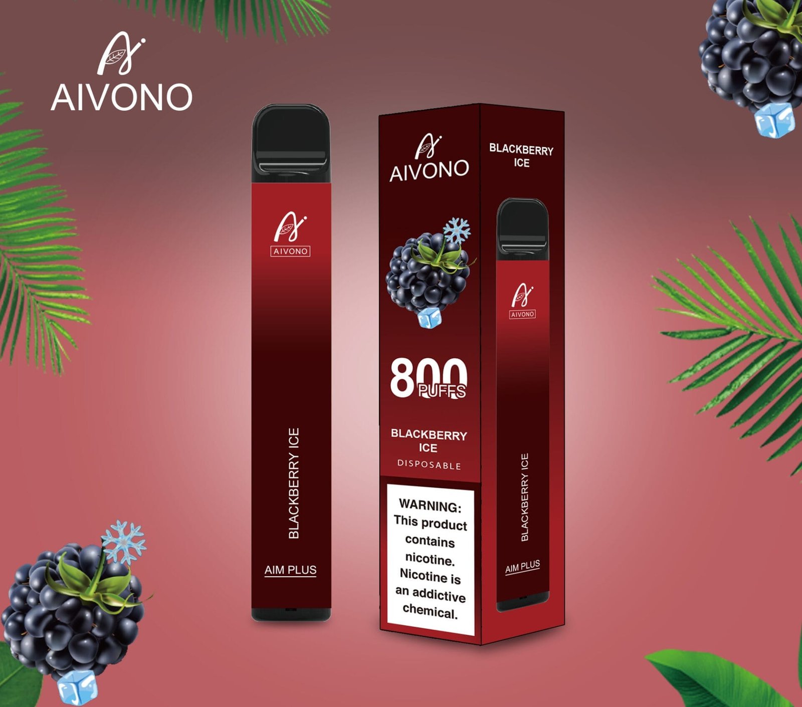 Aivono AIM Plus 800 Puffs | 0%-5% nicotine, 3.2mL, 550mAh, TPD certified, bulk disposable vape - Image 3