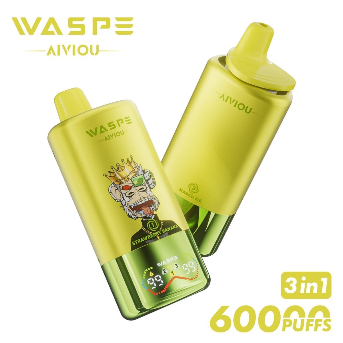 Alternative view of WASPE 60K 3-in-1 60000 Puffs | triple flavor bulk disposable vape