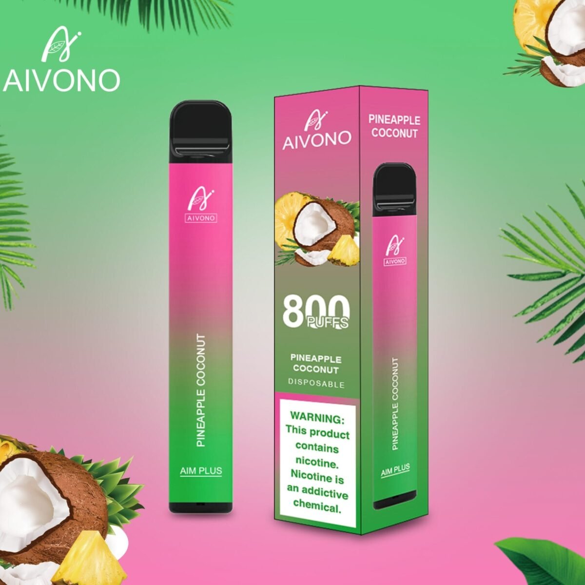 Alternative view of Aivono AIM Plus 800 Puffs | 0%-5% nicotine, 3.2mL, 550mAh, TPD certified, bulk disposable vape