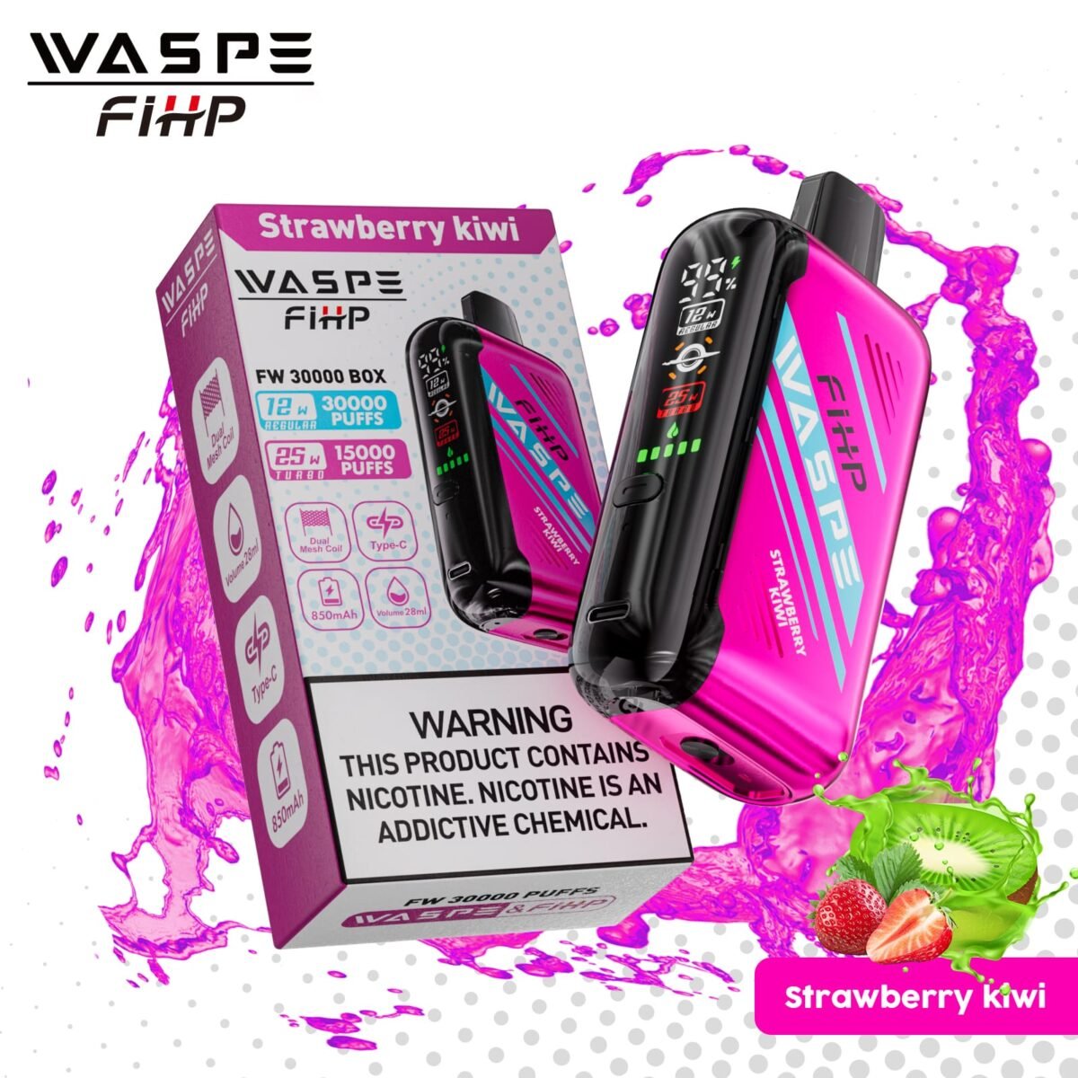 Waspe 30000 Puffs | 28mL, 850mAh, dual mesh, bulk disposable vape